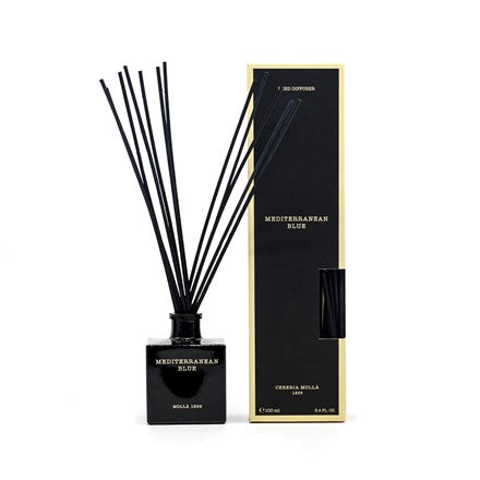 Elegant Mediterranean Blue reed diffuser with sleek packaging